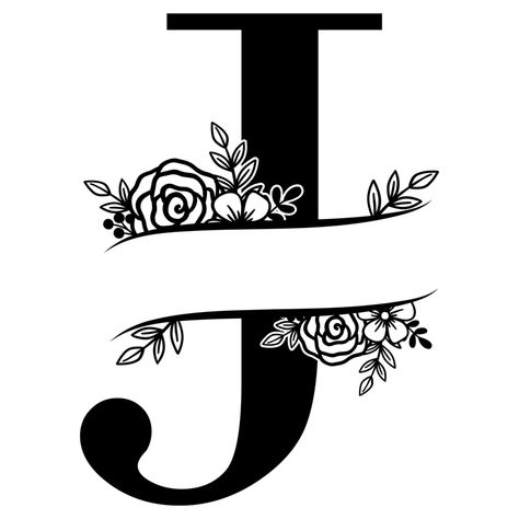 Free Printable Monogram Letters, Free Printable Monogram, Letter J Design, J Letter Images, Monogramm Alphabet, Free Monogram Fonts, Floral Monogram Letter, Monogram Printable, Flower Monogram