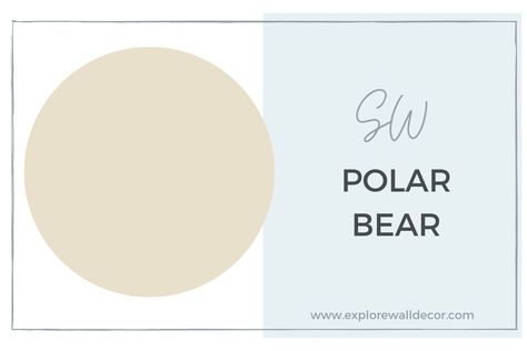 Learn more about Sherwin Williams Polar Bear white paint color. #affiliate Sw Polar Bear Paint, Polar Bear Sherwin Williams, Sherwin Williams Polar Bear, Bear Paint Colors, Home Office Paint Colors, Home Office Paint, Polar Bear Paint, Cali House, Color Spotlight