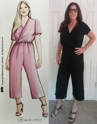 COME SEW LUTTERLOH WITH ME Jumpsuit Pattern Sewing, Knit Jumpsuit, Jumpsuit Pattern, Plain Black, Full Figured, Size Pattern, How To Make Notes, Pants Pattern, Lovely Print