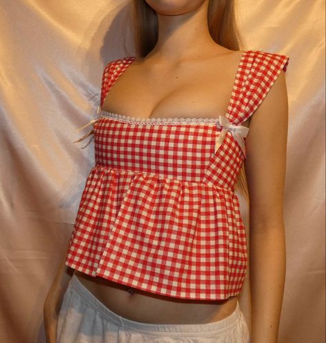 Gingham Outfit, Reworked Clothes, Gingham Top, Gingham Tops, Dream Clothes, Cute Tops, Cute Fashion, Passion For Fashion, Diy Clothes