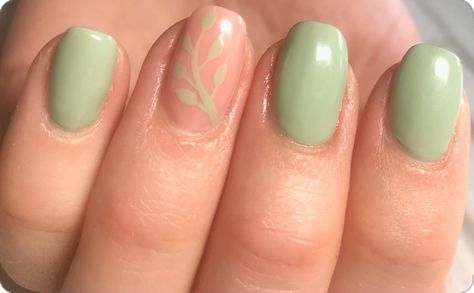 Green Nails With White Flowers, Green Nails Simple, Nails With White Flowers, Olive Green Nails, Sage Green Nails, Nails With White, Nails Simple, Fall Nail, Fall Nails