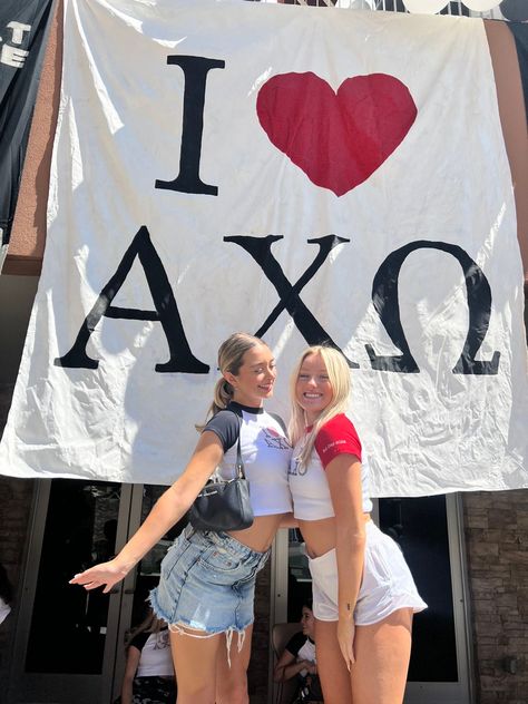 Banners Sorority, Axo Sorority, Axo Merch, Bid Day Banner, Sorority Banner, Sorority Ideas, Sorority Pr, Insta Poses, Sorority Events