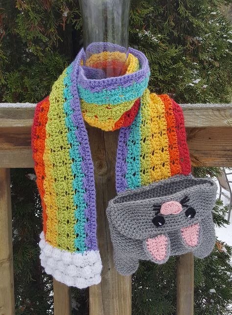 Ravelry: Rainbow Barf Cat Plush Scarf by Amanda Julien Crochet Yoke Pattern, Crochet Neck Warmer Pattern, Neck Warmer Pattern, Yoke Pattern, Crochet Coats, Crochet Collar Pattern, Single Crochet Decrease, Crochet Yoke, Crochet Doll Tutorial