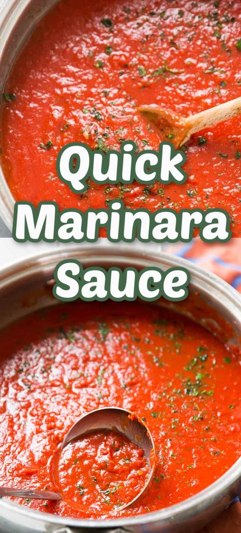 Quick Marinara Sauce, Easy Marinara Sauce, Marinara Recipe, Dinner Then Dessert, Marinara Sauce Recipe, Meat Lasagna, Marinara Sauce Homemade, Homemade Marinara, Homemade Sauce