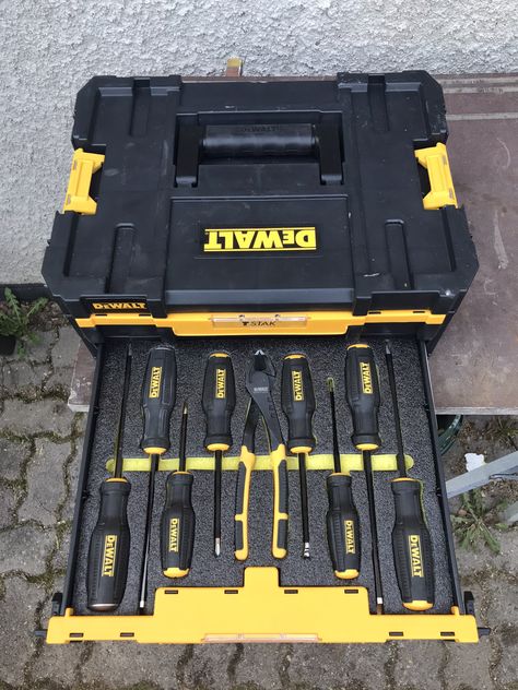 Dewalt Tough System Mods, Dewalt Tstak Mods, Tstak Ideas, Cowboy Truck, Hand Tool Storage, Dewalt Tool Box, Dewalt Storage, Dewalt Tough System, Van Organization