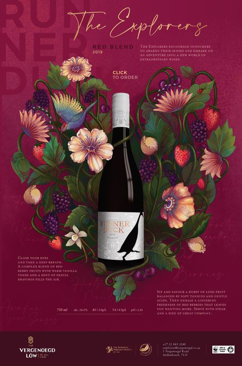 Runner Duck Re-Brand on Behance Wine Ads, Beverage Illustration, Tea Poster, Spring Wine, Runner Ducks, Wine Poster, Wine Connoisseur, Publicidad Creativa, Summer Wines