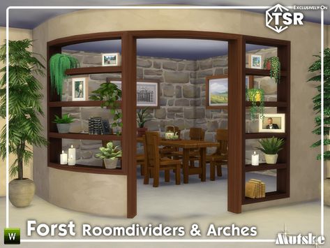 The Sims Resource - Forst Curved Bookcases and Arches Model 3 Sims 4 Bookcase Door, The Sims 4 Builds Ideas, Syboulette Sims 4 Bedroom, Sims House Build Ideas, Sims 4 Curved Walls, Ts4 Arch Cc, Sims 4 Curved Windows, Sims 4 Cc Curved Windows, Sims 4 Free Cc Decor