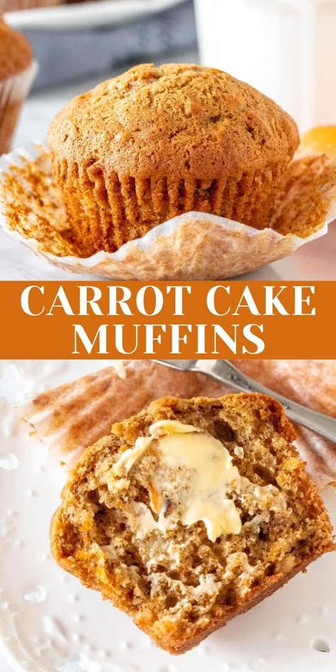 Half Baked Harvest Carrot Cake Muffins, Carrot Walnut Muffins, Kids Muffins, Carrot Cake Muffins Recipe, Carrot Sheet Cake Recipe, Carrot Raisin Muffins, Bobotie Recipe, Easter Breakfast Recipes, Carrot Cake Muffin Recipe