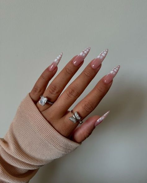 Apres, Acrylic, Manicure Salon in Miami on Instagram: "summer nails inspo 🤍  #summernails #summernailinspo #summernails2024 #almondnails #gelxnails #neutralnails #nailinspo" White French Tip Nail Art, White Nail Inspo, Acrylic Manicure, French Tip Nail Art, Miami Nails, White French Tip, Gel Nail Design, White French, French Twist