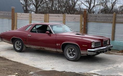 For restoration consideration is this 1975 Pontiac LeMans GT. It needs a lot of work in a lot of places, but the production numbers may be low. Pontiac Lemans, Pontiac Cars, Vintage Muscle Cars, Fuel Prices, Vintage Muscle, Pontiac Gto, S Car, Barn Finds, Mid Size