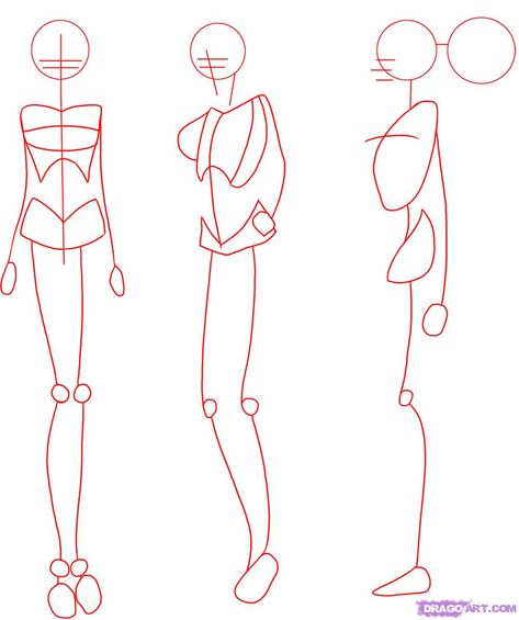 How to Draw Manga Bodies, Step by Step, Anime Females, Anime, Draw ... Drawing Anime Bodies, Human Body Drawing, Cartoon Body, Structural Drawing, Drawing Female Body, Anime Body, Body Template, Tree Drawings Pencil, Drawing Body Poses