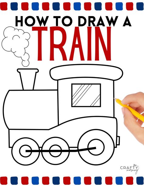 Train Drawing (Easy How to Draw Tutorial) Draw A Guitar, Easy Bunny Drawing, Draw A Monkey, How To Draw Spiderman, Draw A Bunny, Draw A Rose, Cool Easy Drawings, Train Drawing, Train Coloring Pages