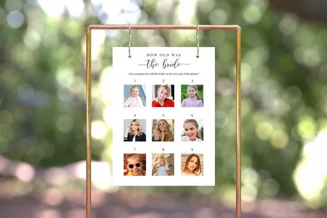 How Old Was The Bride Game, Bride Game, Bride Sign, Photo Games, Bridal Shower Photos, Bridal Shower Inspiration, Wedding Shower Games, Bridal Shower Game, How Old