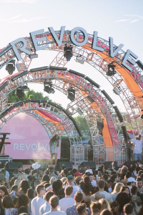 Revolve Coachella festival stage Revolve Festival 2022, Coachella Aesthetic Wallpaper, Festival Vibes Aesthetic, Revolve Event, Coachella Vip, Revolve Coachella, Fringe Two Piece, Coachella Aesthetic, Coachella Stage