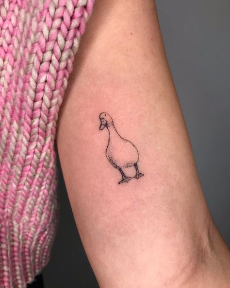 Lucky Duck Tattoo, Multiple Animal Tattoo, Tiny Goose Tattoo, Duck Tattoos Small Simple, Runner Duck Tattoo, Wonder Pets Tattoo, Duck Family Tattoo, Duck Line Tattoo, Cricket Tattoos