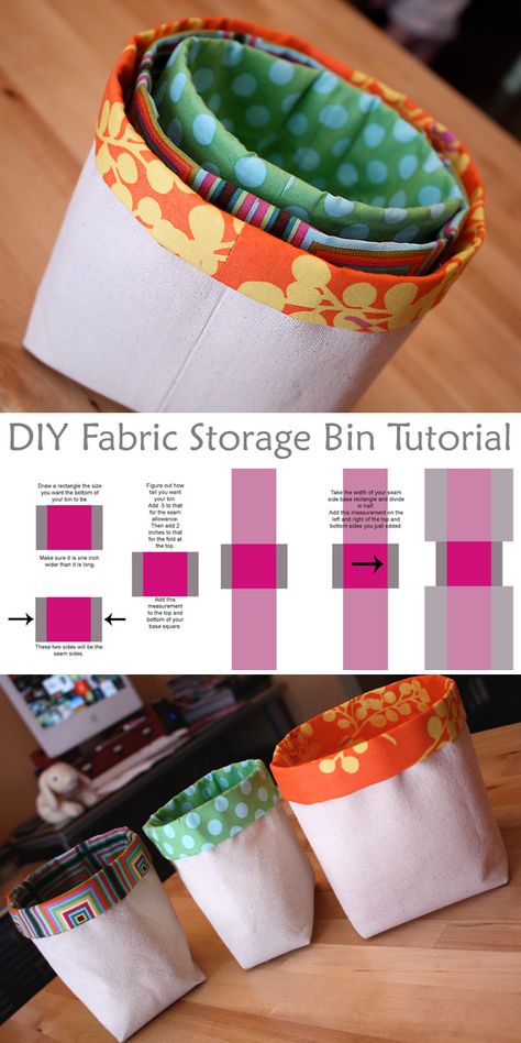 Rectangle Fabric Bin Tutorial Cloth Baskets Storage, Round Fabric Baskets Diy Free Pattern, How To Make Fabric Baskets, Fabric Basket Tutorial Free Pattern, Small Fabric Baskets Free Pattern, Fabric Bins Diy Free Pattern, Fabric Baskets Diy, Fabric Baskets Diy Free Pattern, Sew Fabric Basket