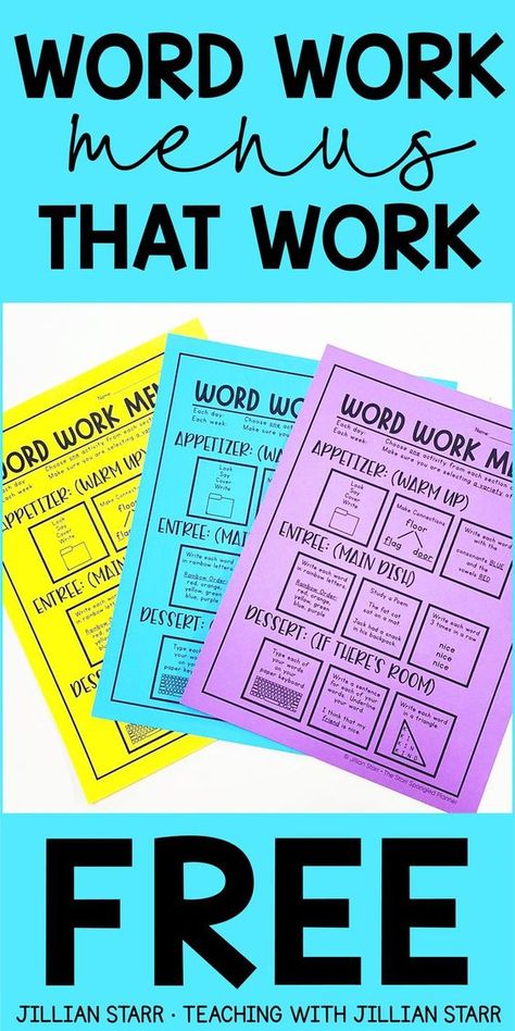 Word Work Menus that WORK! These FREE printable and EDITABLE spelling menus are perfect for ANY spelling words or word study program.  You can use the included word work activities and spelling games on the choice boards (perfect for 2nd and 3rd grade) or modify/add your own to make them suitable for your first grade, 4th or 5th grade students. #spellingmenu #wordstudy #wordwork #spellingactivity #freebie Spelling Menu, Word Study Activities, Word Work Centers, Teaching Spelling, Spelling Games, Grade Spelling, 2nd Grade Ela, Word Work Activities, Choice Boards