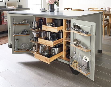 Storage Solutions for your Kitchen Appliance Storage, Diamond Cabinets, Island Storage, Kitchen Island Storage, Kitchen Appliance Storage, Small Kitchen Island, Kabinet Dapur, Small Appliance, Appliances Storage