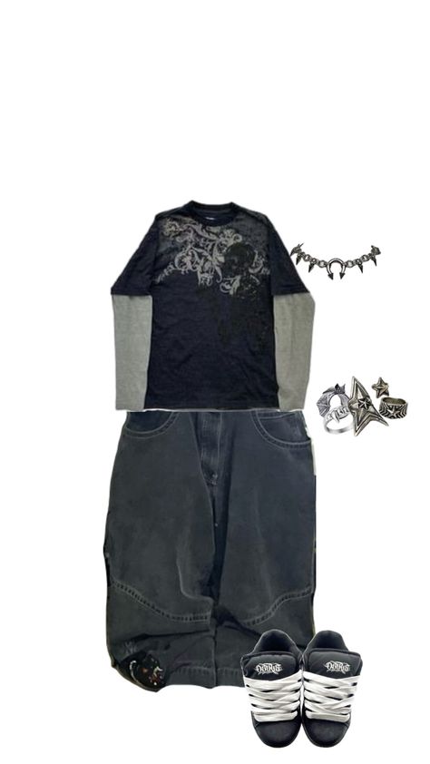 #outfit #baggy #baggypunk #emo #osiris #ootd Baggy Emo Outfits, Outfits Baggy, Emo Outfits, Baddie Outfits Casual, Outfits Casual, Baddie Outfits, Casual Outfits, Ootd, Clothes