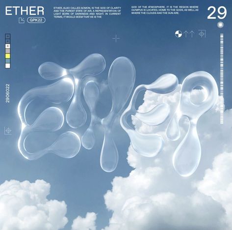 Clouds Graphic Design, Bubble Graphic Design, Cloud Graphic Design, Dreamy Design, Font Poster, 3d Font, Graphic Design Infographic, 3d Typography, 카드 디자인