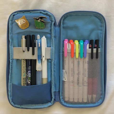 Blue Pouch Pencil Case For Organization, Cute Blue Pencil Case For Everyday Use, Cheap Blue Pencil Case, Cute Blue Pencil Case With Pen Holders, Lihit Lab Pen Case, Blue Pencil Case With Pen Slots For Students, Blue Pencil Case, Pink Juice, Cute Pencil Pouches