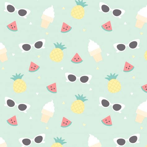 Summer seamless pattern background Summer Seamless Pattern, Summer Pattern Wallpaper, Cartoon Chef, Rose Gold Texture, Neon Backgrounds, Memphis Design, Line Background, Paint Background, Seamless Background