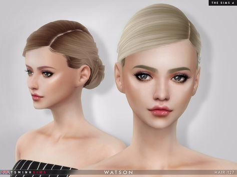 Peach Color Lipstick, Sims 4 Alpha, Aria Hair, Hair Ts4, Wedding Bun, Ballet Bun, Cc Hair, Hair 101, Pelo Sims