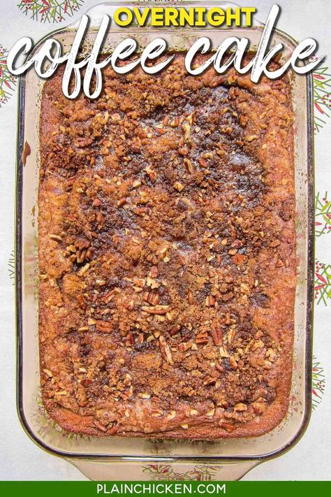 Quick Coffee Cake Recipes Breakfast, Overnight Coffee Cake Recipes, Christmas Coffee Cake Breakfast, Coffee Cake For A Crowd, Cinnamon Coffee Cake Recipes, Good Morning Cake, Best Coffee Cake Recipes, Overnight Coffee Cake, Bisquick Coffee Cake Recipe