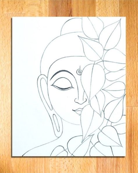 Buddha Drawing Watercolor, Buddha Painting Pencil Sketch, Lord Buddha Canvas Painting, God Outline Drawing, Easy Buddha Painting For Beginners, Gautam Buddha Painting Simple, Gautam Buddha Mandala Art, Gautam Buddha Drawing Easy, Lord Buddha Sketch