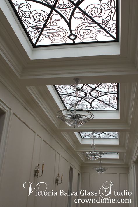 Skylight Ceiling Design, Skylight Design Architecture, Staircase Skylight, Skylights Ideas Ceilings, Glass Ceiling Design, Skylights Ideas, Stained Glass Skylight, Ceiling Skylight, Skylight Ideas