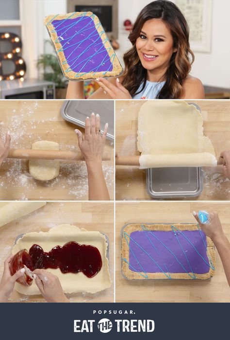 This Giant Wild Berry Pop-Tart Will Give You a Mega Dose of Nostalgia Cheap Treats, Pop Tart Recipe, Homemade Pop Tarts, Berry Pop, Mixed Berry Jam, Poptart Recipe, Blue Frosting, How To Make Frosting, Popsugar Food