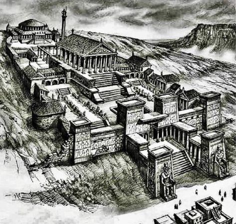 Artist's depiction of what the Library of Alexandria looked like Alexandria Tattoo, The Library Of Alexandria, Alexandria Library, Ancient Alexandria, Ancient Library, Library Of Alexandria, Art Through The Ages, Alexandria Egypt, Catholic Books