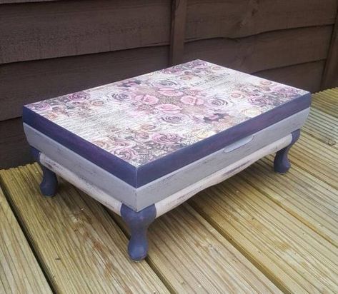 Canteen Design, Antique Cutlery, Large Keepsake Box, Shabby Chic Theme, Music Paper, Decoupage Box, Sewing Box, Purple Silk, Keepsake Box