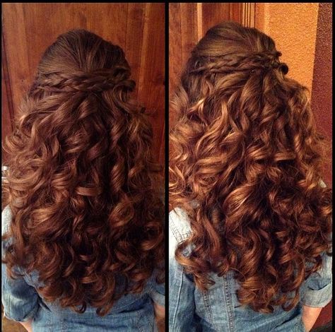 hair by me Crimped Bridesmaid Hair, 2c Wedding Hairstyles, Natural Hair Elegant Styles, Hairstyles Color Ideas, Wedding Curly Hairstyles, Color Ideas Wedding, Prom Curly Hair, Updo Braids, Hairstyles Color