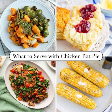 What to Serve with Chicken Pot Pie - Kitchen Divas Pot Pie Sides Dishes, Chicken Pot Pie Sides Dishes, Chicken Pot Pie Sides, Crusty Bread Rolls Recipe, Side Dish For Chicken, Crusty Bread Rolls, Cream Cheese Biscuits, Smoked Potatoes, Fried Spinach