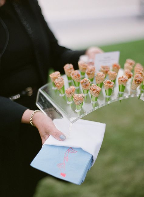 colleen stephen newport wedding appetizers tuna poke cones Martha Stewart Wedding, Passed Appetizers, Cocktail Hour Food, Unique Appetizers, Tuna Poke, Wedding Appetizers, Catering Display, Cocktail Hour Wedding, Newport Wedding