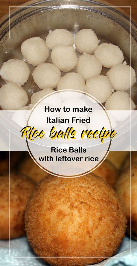 Fried Rice Balls Italian, Fried Rice Ball, Riceball Recipes, Easy Rice Balls, Fried Rice Balls Recipe, Italian Fried Rice, Rice Balls Italian, Fried Rice Balls, Rice Balls Recipe