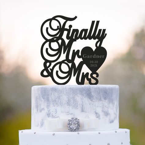 Custom Finally Wedding Mr and Mrs Cake Topper Heartfinally Mr - Etsy Australia Engaged Cake Topper, Travel Wedding Cake, Engaged Cake, Cake Topper Engagement, Finally Engaged, Wedding Mr And Mrs, Mr And Mrs Cake Topper, Gamer Wedding, Mr And Mrs Cake