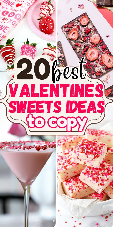 Indulge in love this Valentine’s Day with these delicious sweet treat ideas! 🍫💕 From easy homemade desserts to creative treat boards and gift boxes, these Valentine sweets are perfect for kids, him, or anyone you love. Discover simple recipes and fun ideas to make this holiday extra sweet. Click now for Valentine’s treats inspiration! Valentine Dessert Bar Ideas, Galentines Party Dessert Ideas, Valentine Party Desserts, Valentine Treat Boxes Ideas Sweets, Valentines Party Ideas For Adults Food, Easy Valentine Desserts For A Crowd, Valentines Day Sweets Ideas, Valentines Dessert Ideas Fancy, Valentine’s Day Sweets