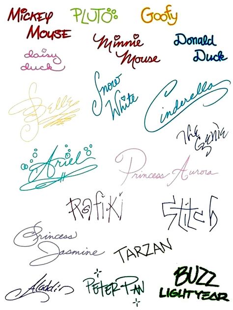 YOUR PINTEREST HAS NOW BEEN SIGNED BY DISNEY!! Character Signatures, Disney Signatures, Disney Amor, Deco Disney, Disney Parque, Images Disney, Disney Life, Disney Lover, Disney Character