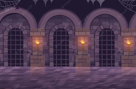 2d Dungeon Background, Gacha Backgrounds Castle, Gacha Castle Background, Castle Corridor, Dungeon Background, Bars Interior, Medieval Background, Castle Dungeon, Background Royal