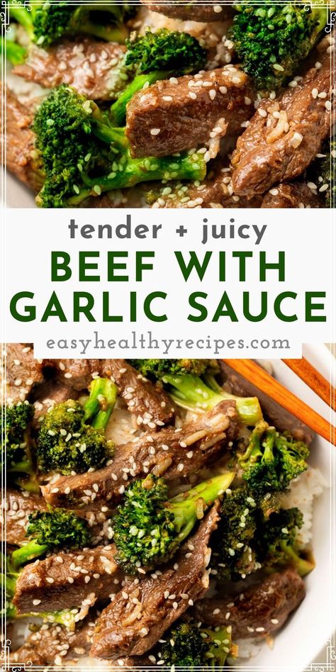 Beef And Broccoli Sauce, Broccoli With Garlic Sauce, Simple Stir Fry, Broccoli With Garlic, Steak And Broccoli, Easy Beef And Broccoli, Dairy Free Recipes Easy, Beef Stir Fry Recipes, Garlic Beef