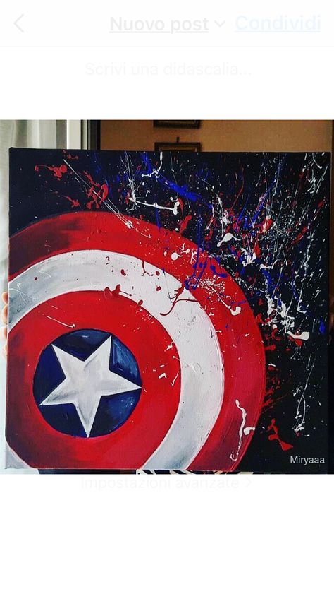 #marvel #captainamerica #avengers #shield #acrylicpaint #canvansmarvel #paint Marvel Paintings On Canvas, Avengers Art Painting, Marvel Painting Canvases, Avengers Painting Ideas, Marvel Canvas Painting, Marvel Acrylic Painting, Marvel Painting Ideas On Canvas, Marvel Painting Ideas, Superhero Canvas Art