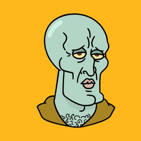 Hansom Squidward, High Squidward, Hot Squidward, Squidward Art, Squidward Painting, Pinterest Hashtags, Funny Cartoon Memes, Spongebob Painting, Spongebob Funny