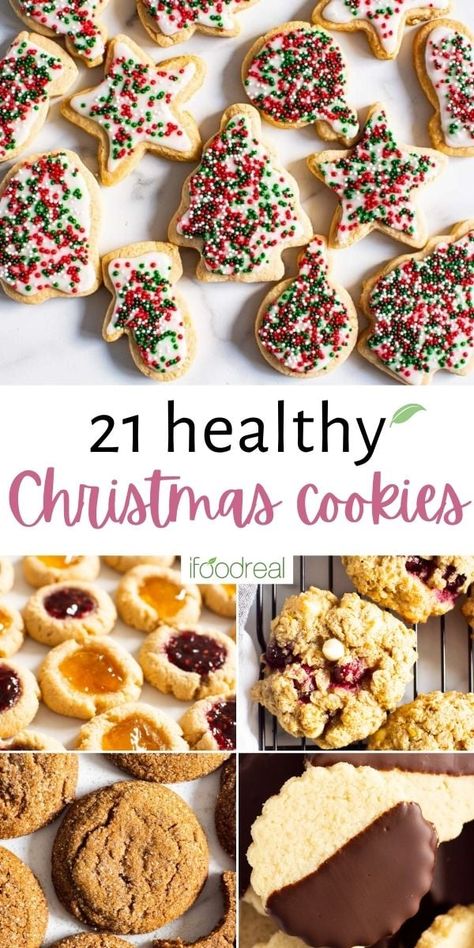 Healthy Christmas Cookies make the season just a bit more merrier and a tad lot brighter! Whether you need grain free almond flour treats, classic sweets made with less sugar or even just a bite sized bar or cookie ball, your kitchen will be full sugar and spice and everything nice! Almond Flour Christmas Cookies Recipes, Heart Healthy Cookies Recipes, Almond Flour Christmas Cookies, Low Sugar Christmas Cookies, Low Calorie Christmas, Healthy Christmas Baking, Cookies Almond Flour, Sugar Free Christmas Cookies, Healthy Christmas Desserts