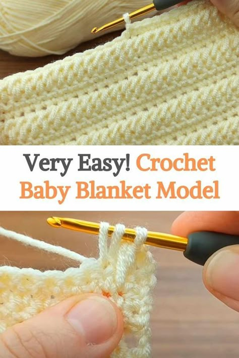 Easy Crochet Baby Blanket Free Pattern, Chunky Crochet Baby Blanket, Crochet Baby Blanket Tutorial, Crochet Blanket Stitch Pattern, Very Easy Crochet, Crochet Baby Blanket Beginner, Baby Afghan Crochet Patterns, Crochet Baby Blanket Free Pattern, Crochet Blanket Pattern Easy