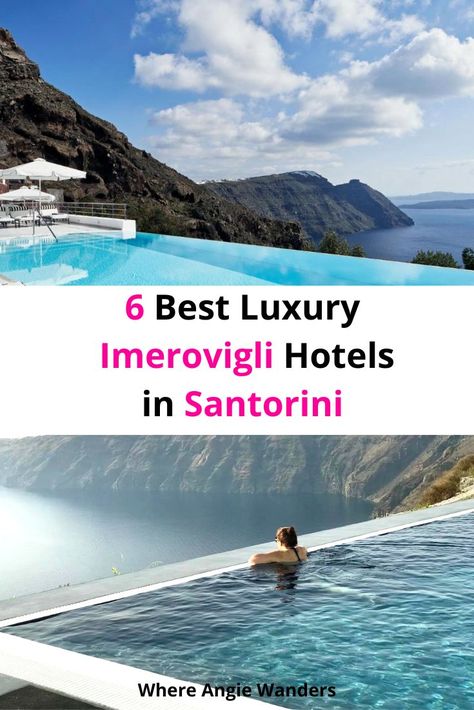 6 Best Luxury Imerovigli Hotels in Santorini Greece Best Hotels In Santorini, All Inclusive Honeymoon Resorts, Hotels In Santorini Greece, Santorini Honeymoon, Best Honeymoon Resorts, Imerovigli Santorini, Greek Holiday, Greece Honeymoon, Greek Travel