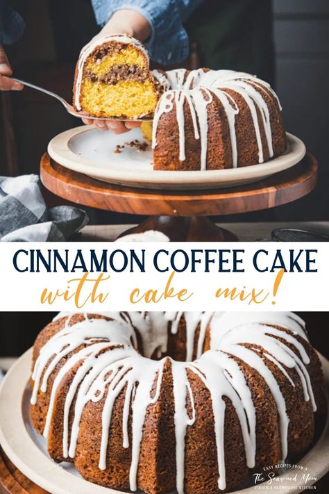 Easy Cinnamon Coffee Cake, Cake Mix Coffee Cake, Cinnamon Swirl Coffee Cake, Coffee Cake Bundt, Cinnamon Streusel Coffee Cake, Pecan Coffee Cake, Breakfast Coffee Cake, Bundt Recipes, Coffee Cake Recipes Easy