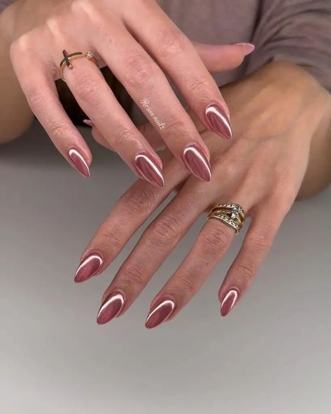 23+ Stunning Rose Gold Nails For 2024 - DrExplains Rose Gold Glazed Nails, Pink Rose Quartz Nails, Rose Colour Nails, Dusty Rose Chrome Nails, Short Formal Nails, Dusty Pink Nails Rose Gold, Blush Color Nails, Dusty Rose Nails Wedding, Black And Pink Chrome Nails