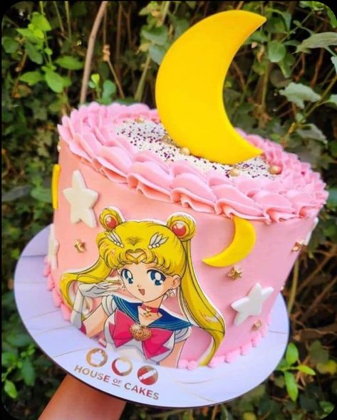 Sailor Moon 1st Birthday Party, Sailor Moon Cake Ideas, Sailor Moon Birthday Party, Pastel Sailor Moon, Sailor Moon Cakes, Sailor Moon Party, Sailor Moon Birthday, Anime Cake, Cake Decorating For Beginners